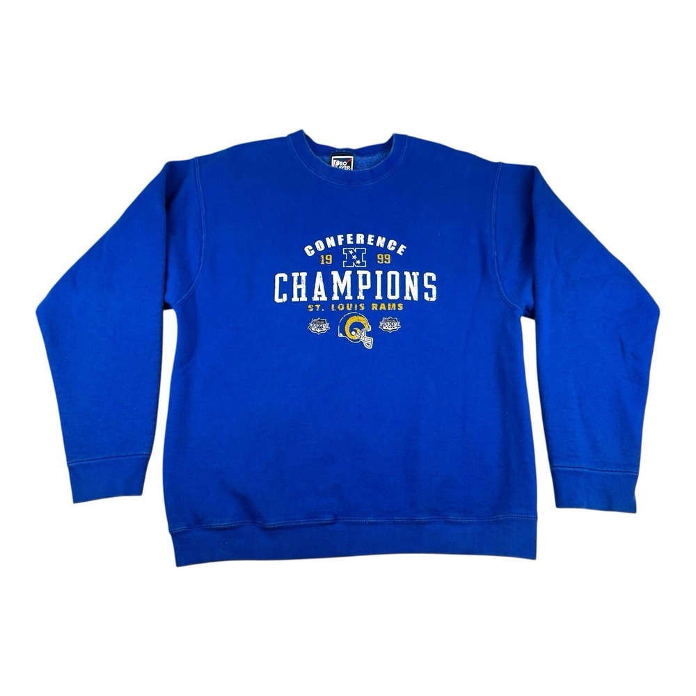 VINTAGE ST LOUIS RAMS 1999 CONFERENCE CHAMPIONS SWEATSHIRT PRO PLAYER Youth Lg